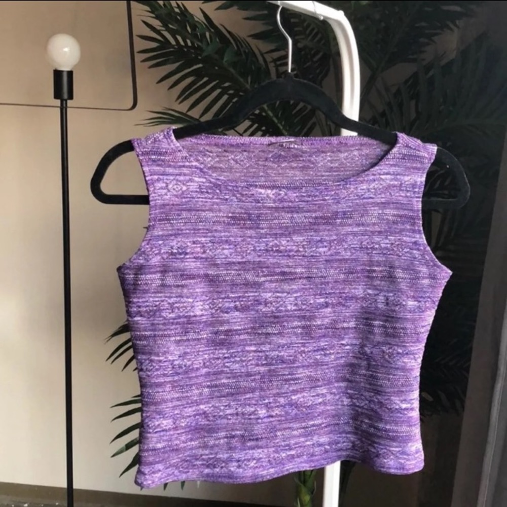 Purple Woven Tribal Print Crop Top!